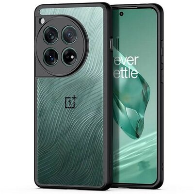 OnePlus 12, Műanyag hátlap védőtok + szilikon keret, hullám minta, Dux Ducis Aimo, áttetsző/fekete