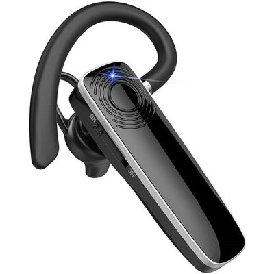 Bluetooth fülhallgató, v5.0, Multipoint, mikrofon, funkció gomb, hangerő szabályzó, New Bee NB-12, fekete