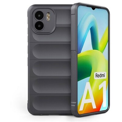 Xiaomi Redmi A1 / A2, Szilikon tok, közepesen ütésálló, 3D minta, sötétszürke