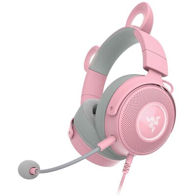 RAZER Kraken Kitty V2 Pro Gamer Over Ear headset Vezetékes Stereo Rózsaszín