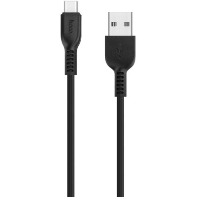 USB töltő- és adatkábel, USB Type-C, 200 cm, gyorstöltő, törésgátló, Hoco X20, fekete