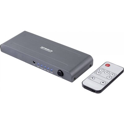 SpeaKa Professional SP-HSW-250 5 port HDMI switch Ultra HD-re alkalmas 3840 x 2160 pixel