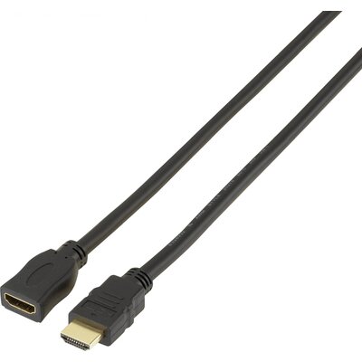 SpeaKa Professional HDMI Hosszabbítókábel HDMI-A dugó, HDMI-A alj 2.00 m Fekete SP-7870532 4K UHD, Audio Return Channel, aranyozott érintkező HDMI kábel