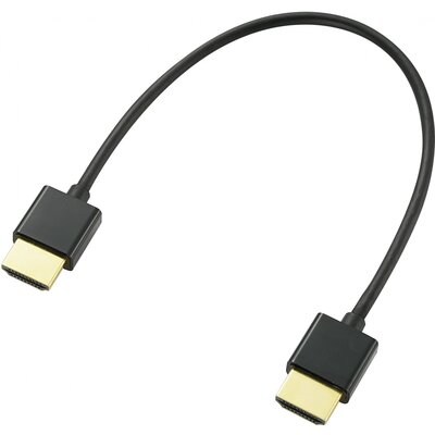 HDMI kábel Ethernettel, HDMI dugó - dugó, 0,2 m, fekete, ARC, aranyozott, SpeaKa Professional SP-9076308