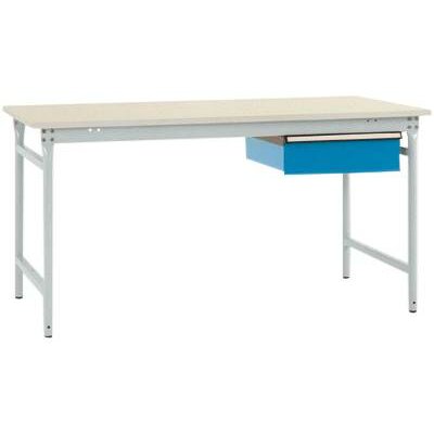 Manuflex BB5241.7035 Komplett asztali BASIS álló helyiség melamin tetején + egyetlen fiókkal, szélesség nagysága: 1250 x 800 x 780 mm Élénk szürke (RAL 7035)