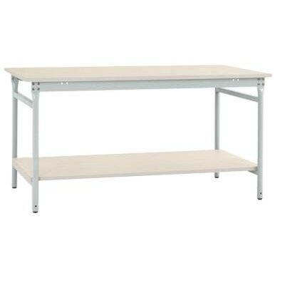 Manuflex BB5221.7035 Komplett BASIS oldalsó asztal melamin felső + közbülső polccal, szélesség x magasság: 1500 x 800 x 780 mm Élénk szürke (RAL 7035)