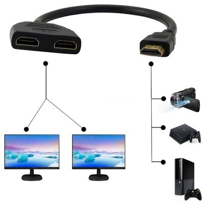 DUAL HDMI kábel HDMI elosztó - Ugyanaz a kép több kijelzőn