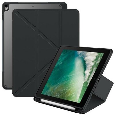 Apple iPad Pro 10.5 (2017) / iPad Air (2019), mappa tok, Apple Pencil tartóval, Origami Smart Case, Baseus Minimalist, fekete