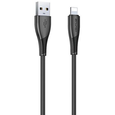 AWEI CL-182L AWEI CL-182L adatkábel (USB - lightning, 2.4A, 100cm) FEKETE