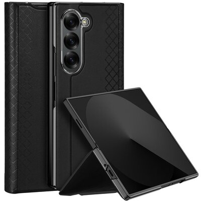 Samsung Galaxy Z Fold6 SM-F956B, Műanyag hátlap védőtok, bőr hátlap, Dux Ducis Bril, fekete