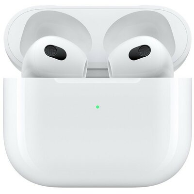 Bluetooth sztereó fülhallgató, v5.0, TWS, töltőtok, vízálló, Lightning töltés, Apple AirPods 3, fehér, gyári