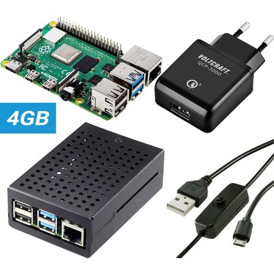 TRU COMPONENTS Pure Set Raspberry Pi® 5 B 2 GB 4 x 2.4 GHz Tápegységgel, Házzal