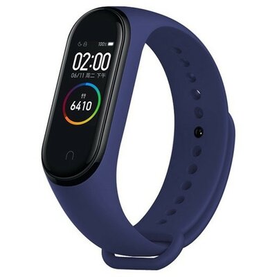 Xiaomi Mi Band 3 / Mi Band 4, szilikon pótszíj, állítható, Devia Delux Sport, sötétkék