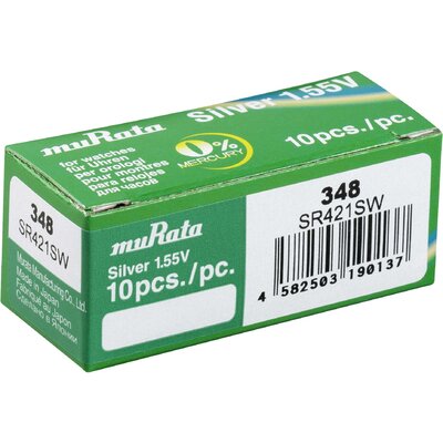 Murata Gombelem 348 1.55 V 10 db 12.5 mAh Ezüstoxid SR421SW-PBWW