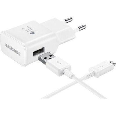 Samsung USB, Micro USB gyári hálózati gyorstöltő 2A-es, fehér színű EP-TA20EWEUGWW/OEM