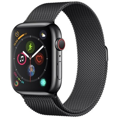 Apple Watch 1-6, SE (38 / 40 mm), fém pótszíj, milánói stílus, mágnes zárral, Devia Elegant, fekete