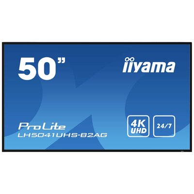 Iiyama ProLite LH5041UHS-B2AG Digital Signage kijelző EEK: G (A - G) 127 cm (50 coll) 3840 x 2160 Pixel 24/7 Beégés elleni funkció, Média lejátszás funkció,