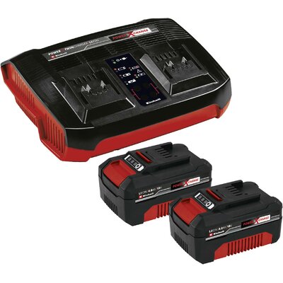 Einhell Power X-Change PXC-Starter-Kit 2x 4,0Ah & Twincharger Kit 4512112 Szerszámakku és töltő 18 V 4 Ah Lítiumion