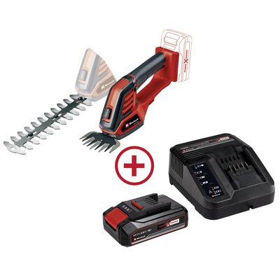 Einhell GE-CG 18/100 Li + 2,5 Ah Starter-Kit Fű- és bokorvágó feltét Akku Szoft markolat, Akkuval, Töltővel 18 V Lítiumion