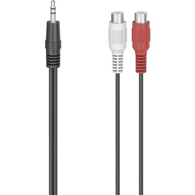 Hama 00205185 RCA / Jack Audio Átalakító [1x Jack dugó, 3,5 mm-es - 2x RCA csatlakozóaljzat] Fekete