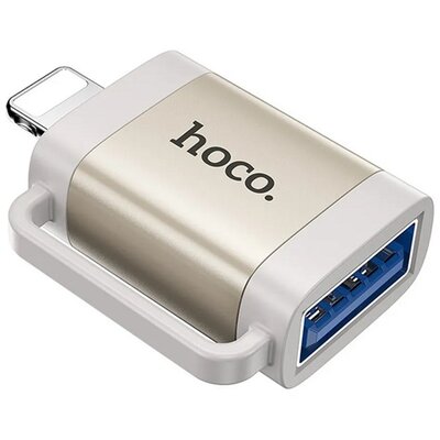 HOCO UA31A_G HOCO UA31A adapter (USB aljzat - lightning, adatátvitel és töltés, OTG) VILÁGOSSZÜRKE