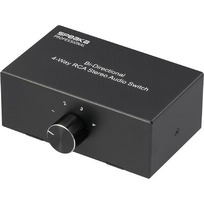 SpeaKa Professional 1+4 port RCA audio switch Audio csatlakozóval