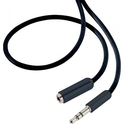 SpeaKa Professional SP-7870472 Jack Audio Hosszabbítókábel [1x Jack dugó, 3,5 mm-es - 1x Jack alj, 3,5 mm-es] 5.00 m Fekete SuperSoft köpeny