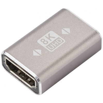 SpeaKa Professional SP-11301992 HDMI Átalakító [1x HDMI alj - 1x HDMI alj] Szürke UHD 8K @ 60 Hz, UHD 4K @ 120 Hz Alumínium dugó