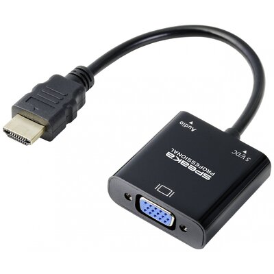 SpeaKa Professional SP-10352148 HDMI / VGA Átalakító [1x HDMI® - 1x VGA] Fekete 0.15 m