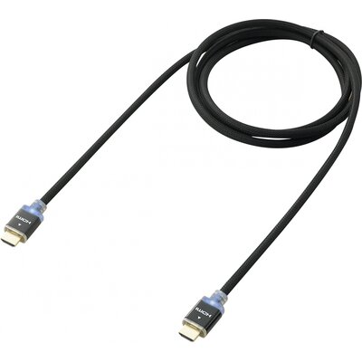 SpeaKa Professional HDMI Csatlakozókábel HDMI-A dugó 5.00 m Fekete SP-7870020 Audio Return Channel, aranyozott érintkező, Gesleeved, LED-del HDMI kábel