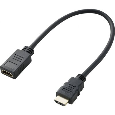 SpeaKa Professional HDMI Hosszabbítókábel HDMI-A dugó, HDMI-A alj 0.30 m Fekete SP-7870100 4K UHD, Audio Return Channel, aranyozott érintkező HDMI kábel