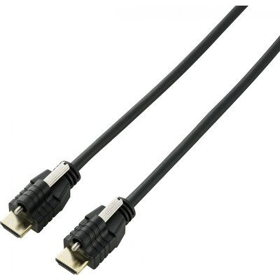 SpeaKa Professional HDMI Csatlakozókábel HDMI-A dugó, HDMI-A dugó 2.00 m Fekete SP-9784184 4K UHD, Audio Return Channel, aranyozott érintkező, Csavarozható