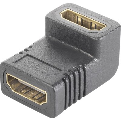 SpeaKa Professional SP-9564944 HDMI Átalakító [1x HDMI alj - 1x HDMI alj] Fekete aranyozott érintkező, 90°-ban felfelé hajlított 0.00 m