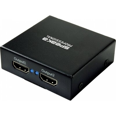 SpeaKa Professional SP-HDS-220 1+2 port HDMI elosztó Ultra HD-re alkalmas 3840 x 2160 pixel Fekete