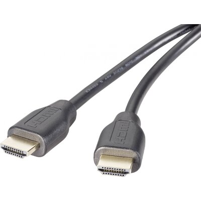 SpeaKa Professional HDMI Csatlakozókábel HDMI-A dugó 2.00 m Fekete SP-9024560 4K UHD, Audio Return Channel, aranyozott érintkező HDMI kábel