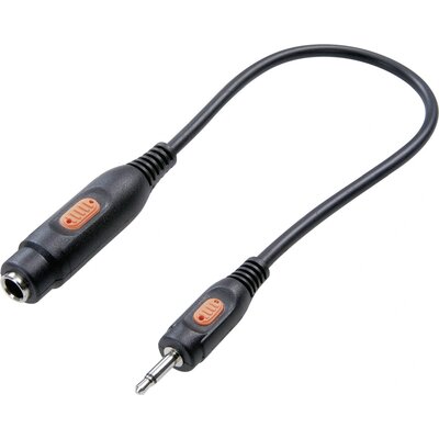 SpeaKa Professional SP-7870652 Jack Audio Átalakító [1x Jack dugó, 3,5 mm-es - 1x Jack alj, 6,35 mm-es] Fekete