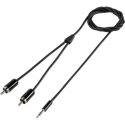 SpeaKa Professional SP-7870484 RCA / Jack Audio Csatlakozókábel [2x RCA dugó - 1x Jack dugó, 3,5 mm-es] 1.50 m Fekete SuperSoft köpeny