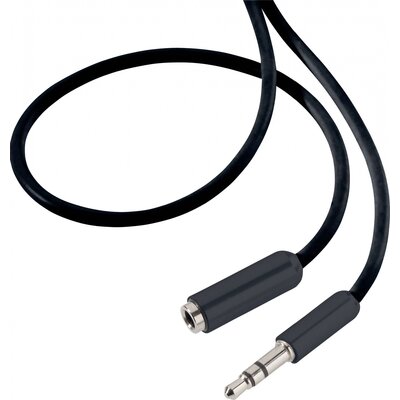 SpeaKa Professional SP-7870476 Jack Audio Hosszabbítókábel [1x Jack dugó, 3,5 mm-es - 1x Jack alj, 3,5 mm-es] 0.50 m Fekete SuperSoft köpeny