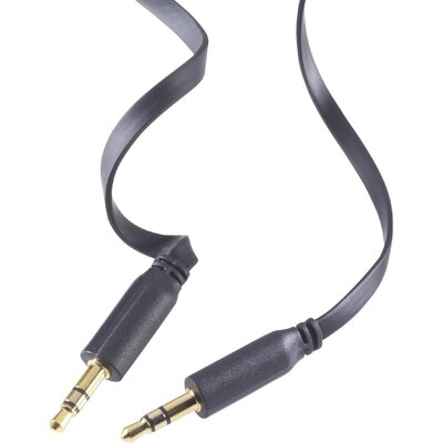 SpeaKa Professional SP-7870108 Jack Audio Csatlakozókábel [1x Jack dugó, 3,5 mm-es - 1x Jack dugó, 3,5 mm-es] 0.50 m Fekete aranyozott érintkező, Nagy