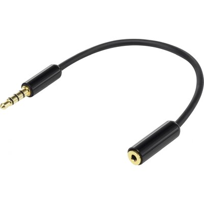 SpeaKa Professional SP-7870156 Jack Audio Átalakító [1x Jack dugó, 3,5 mm-es - 1x Jack alj, 2,5 mm-es] Fekete