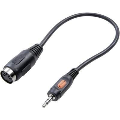 SpeaKa Professional SP-7869840 DIN csatlakozó / Jack Audio Átalakító [1x Jack dugó, 3,5 mm-es - 1x Dióda alj, 5 pólusú (DIN)] Fekete