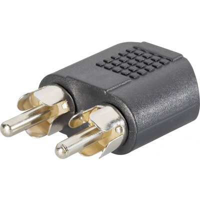 SpeaKa Professional SP-7869756 RCA / Jack Audio Y adapter [2x RCA dugó - 1x Jack alj, 3,5 mm-es] Fekete