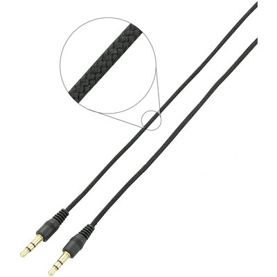 SpeaKa Professional SP-7870056 Jack Audio Csatlakozókábel [1x Jack dugó, 3,5 mm-es - 1x Jack dugó, 3,5 mm-es] 2.00 m Fekete aranyozott érintkező, Köpeny