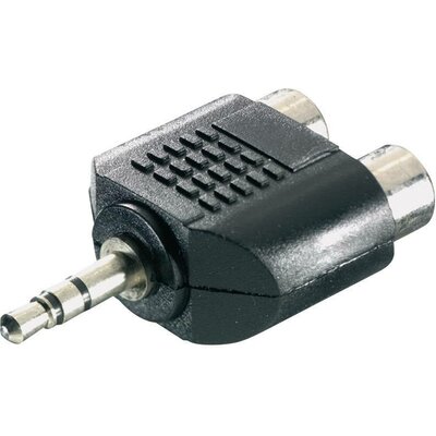 SpeaKa Professional SP-7870248 Jack / RCA Audio Y adapter [1x Jack dugó, 3,5 mm-es - 2x RCA alj] Fekete