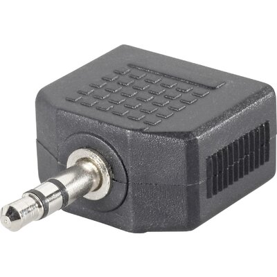 SpeaKa Professional SP-7870244 Jack Audio Y adapter [1x Jack dugó, 3,5 mm-es - 2x Jack alj, 3,5 mm-es] Fekete