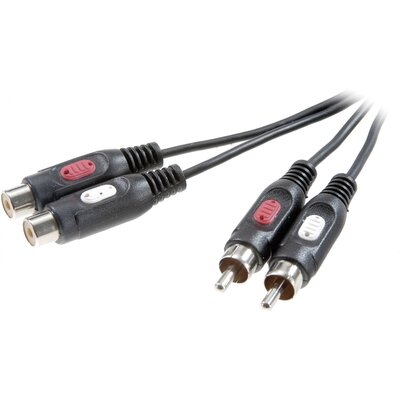 SpeaKa Professional SP-7870384 RCA Audio Hosszabbítókábel [2x RCA dugó - 2x RCA alj] 2.50 m Fekete