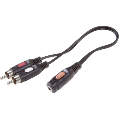 SpeaKa Professional SP-7870256 RCA / Jack Audio Csatlakozókábel [2x RCA dugó - 1x Jack alj, 3,5 mm-es] 1.50 m Fekete