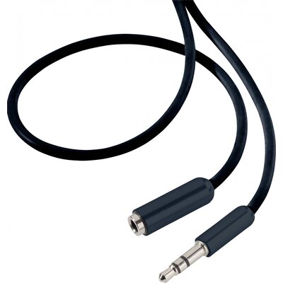 SpeaKa Professional SP-7870692 Jack Audio Hosszabbítókábel [1x Jack dugó, 3,5 mm-es - 1x Jack alj, 3,5 mm-es] 1.50 m Fekete SuperSoft köpeny