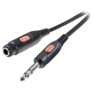 SpeaKa Professional SP-7870632 Jack Audio Hosszabbítókábel [1x Jack-dugó, 6,35 mm-es - 1x Jack alj, 6,35 mm-es] 5.00 m Fekete