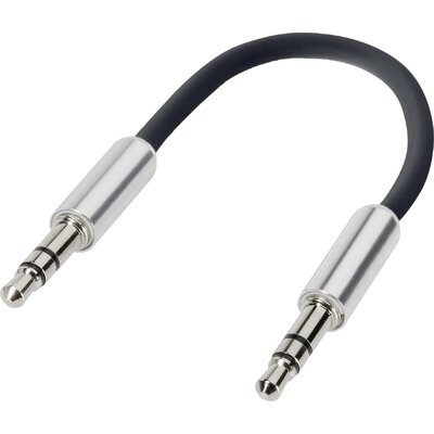 SpeaKa Professional SP-7870496 Jack Audio Csatlakozókábel [1x Jack dugó, 3,5 mm-es - 1x Jack dugó, 3,5 mm-es] 10.00 cm Fekete SuperSoft köpeny